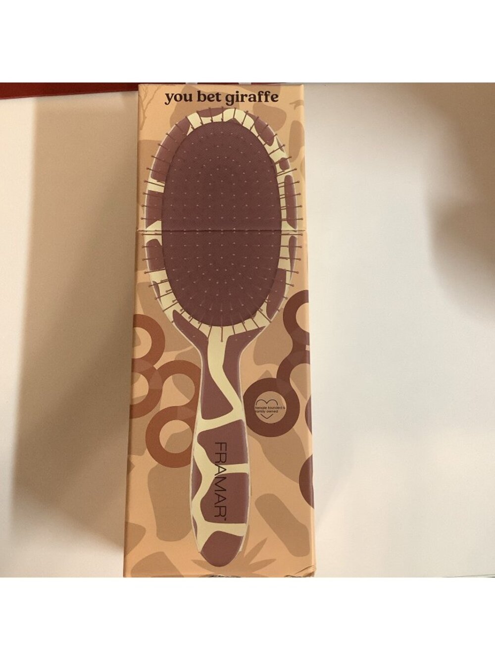 Framar Detangling Hair Brush Limited Edition Giraffe Print Animal Wildlife. NEW